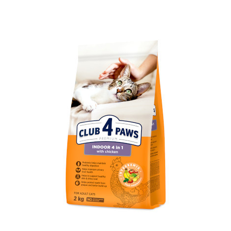 CLUB 4 PAWS for Indoor Cats ( 4 in 1 ) with CHICKEN - 2 KG