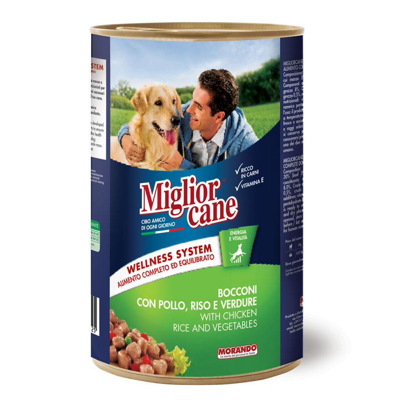 Migliorcane Chunks With Chicken , Rice and Vegetables 1250 gm