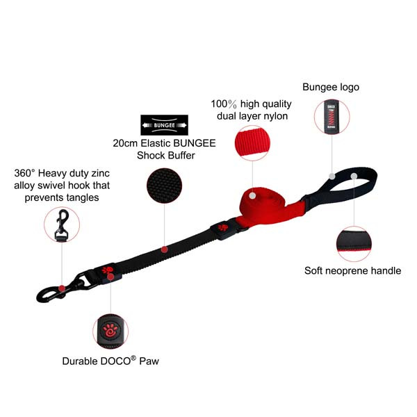 DOCO 4ft Shock Absorbing BUNGEE Leash - DCB1148
