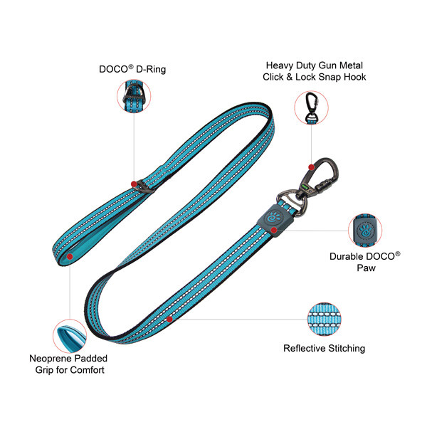 DOCO VARIO LEASH WITH REFLECTIVE THREAD - DCV5048