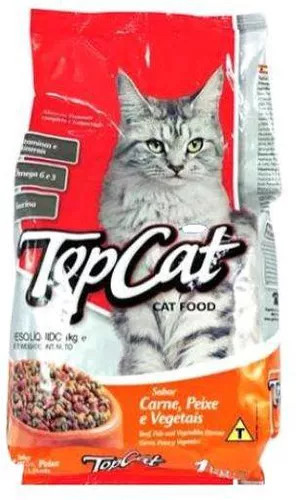 TOP CAT Beef Fish Vegetables Dry Food 500gm Pawsket