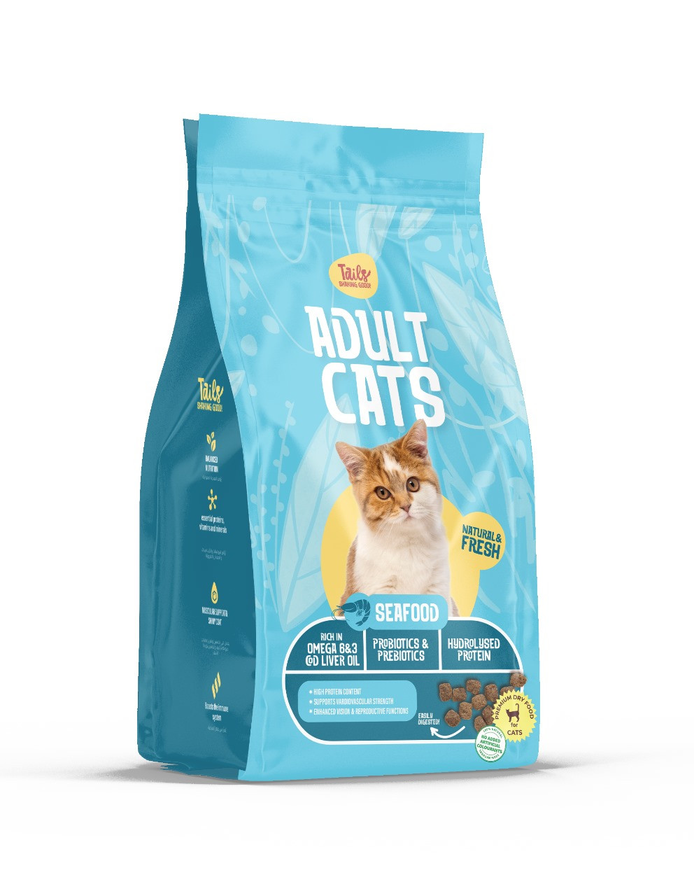 Tails Adult Cat Dry Food with Seafood 1.5 kg Pawsket