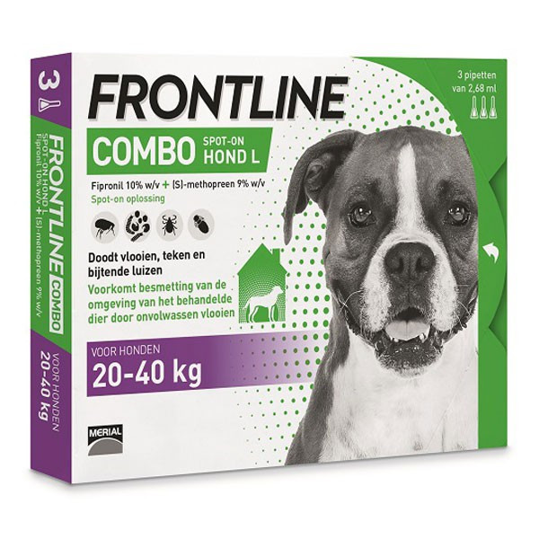 鍔 Vergemakkelijken documentaire Frontline Combo Spot-On dog L (20-40 kg) 3x2,68 ml ( 3 Pipettes ) | Pawsket